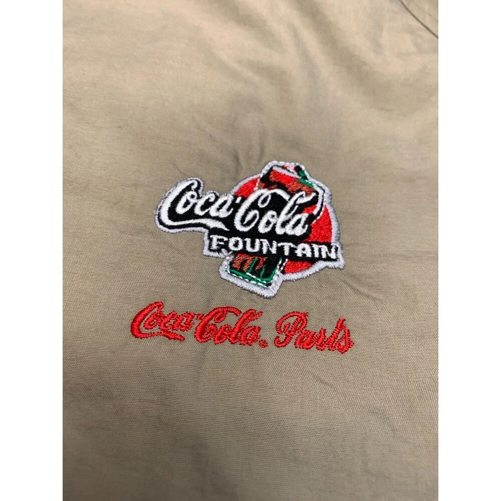 Dunbrooke Coca-Cola Jacket Mens L Bomber Nylon Lined Rain-Resistant Snap Zip-Up